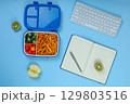 Lunch boxes with food ready for work or school. 129803516