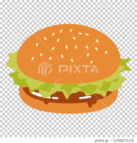 テリヤキバーガーのイラスト 129803528