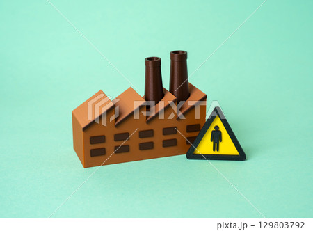 Factory building and shortage of factory workers. Shortage of specialists in industry. 129803792
