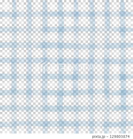 Blue White Plaid Gingham Madras Check Hand Drawn Background Pattern Overlay 129803874