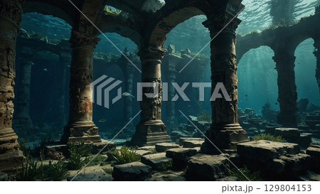 海底に眠る古代都市（廃墟） 129804153