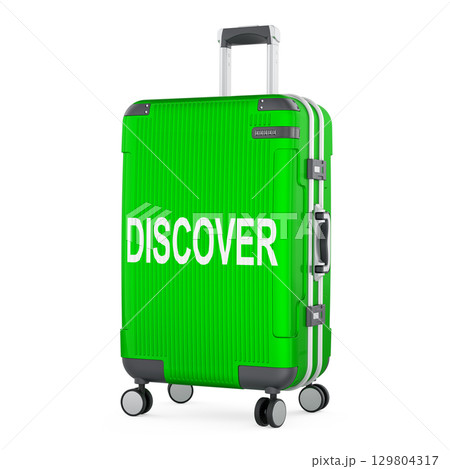 Discover travel concept with suitcase. 3D rendering 129804317