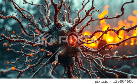 Fiery Network of Surreal Neuron 129804600