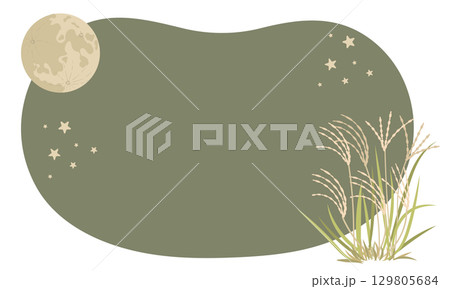 中秋の名月をイメージした秋のフレーム 129805684