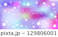 Bright multicolor dreamy background with glowing stars and soft light particles in pastel gradient shades. Perfect for fantasy or cosmic themes. Stock vector illustration in abstract style. 129806001