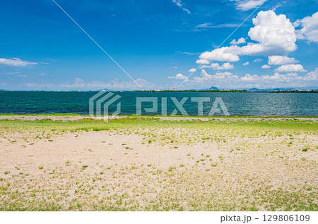 琵琶湖夏景色　滋賀県大津市 129806109