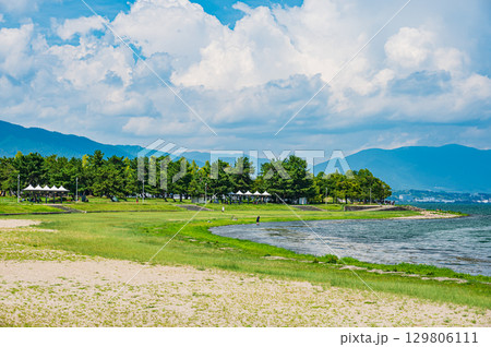 琵琶湖夏景色 滋賀県大津市 琵琶湖夏景色 滋賀県大津市 129806111