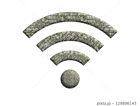Wi-Fi ロゴ マーク 石畳のwifiのアイコン イラスト ピクトグラム 129806143