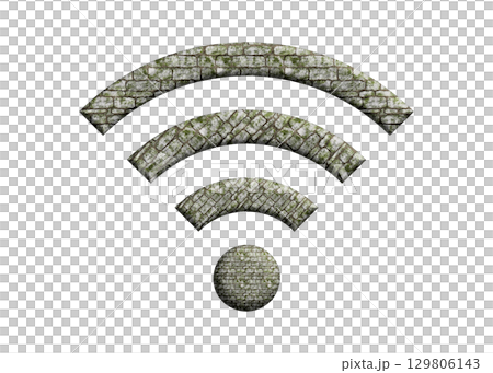 Wi-Fi ロゴ マーク 石畳のwifiのアイコン イラスト ピクトグラム 129806143