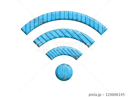 Wi-Fi ロゴ マーク 水色のwifiのアイコン イラスト ピクトグラム 129806145