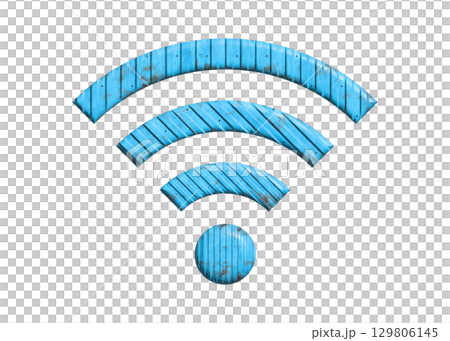 Wi-Fi ロゴ マーク 水色のwifiのアイコン イラスト ピクトグラム 129806145