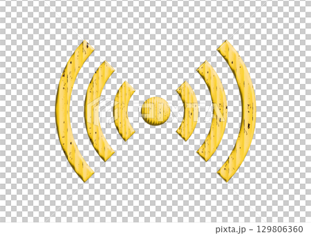 黄色いWi-Fi ロゴ マーク 電波のイラスト アイコン ピクトグラム　 129806360