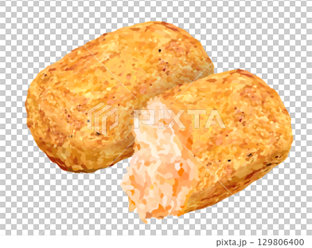 蟹肉奶油可樂餅（1個及橫切面） 129806400