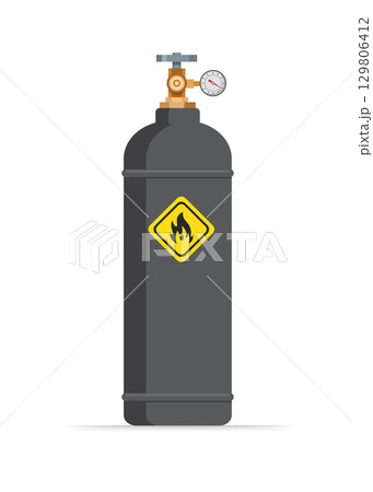 Oxygen gas cylinder canister fuel storage stock illustration 129806412