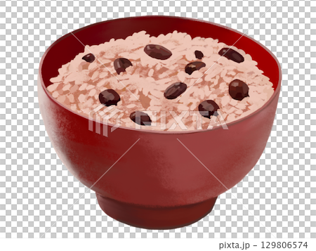 Red rice (red bowl) 129806574