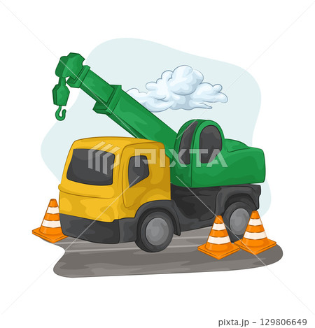 Illustration of Crane Truck 129806649