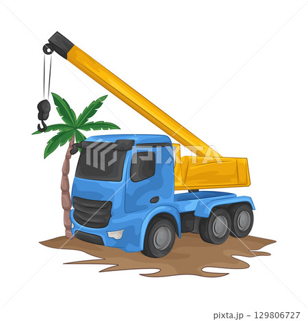 Illustration of Crane Truck  129806727