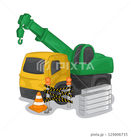 Illustration of Crane Truck Illustration of Crane Truck 129806735