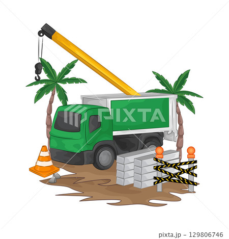 Illustration of Construction Truck Illustration of Construction Truck 129806746