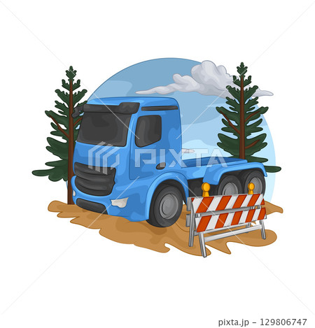 Illustration of Construction Truck Illustration of Construction Truck 129806747