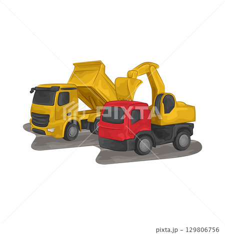 Illustration of Construction Truck Illustration of Construction Truck 129806756