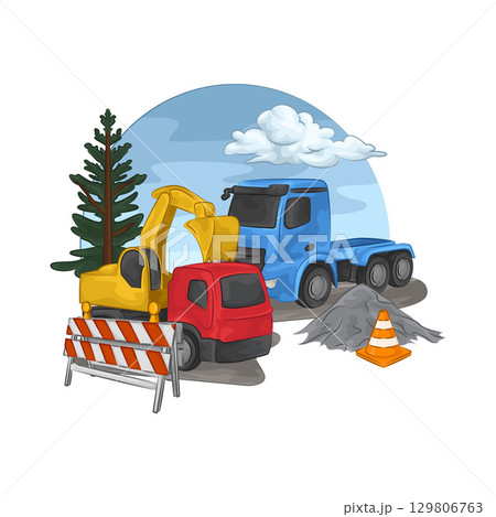 Illustration of Construction Truck Illustration of Construction Truck 129806763