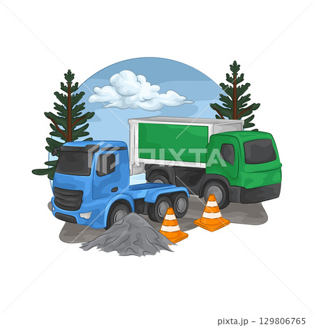 Illustration of Construction Truck Illustration of Construction Truck 129806765