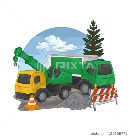 Illustration of Construction Truck  129806771