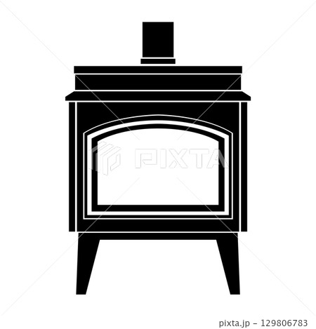 Wood Burning Stove black silhouette  129806783