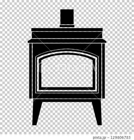 Wood Burning Stove black silhouette  129806783