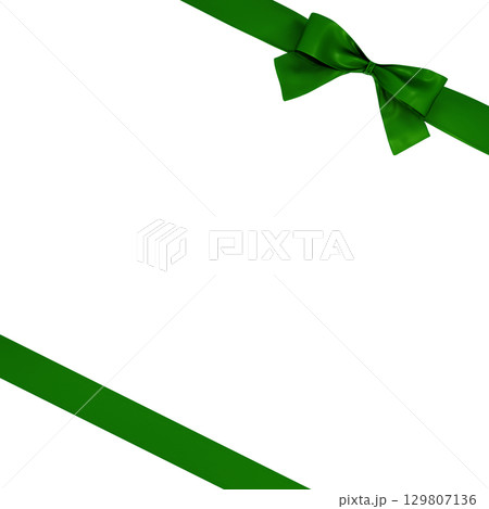 3D素材_リボン_緑 3D素材_リボン_緑 129807136