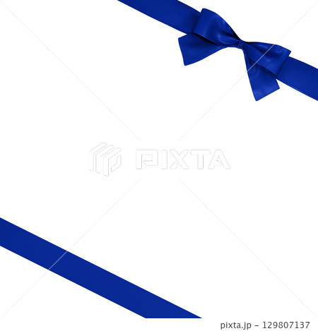 3D素材_リボン_青 129807137