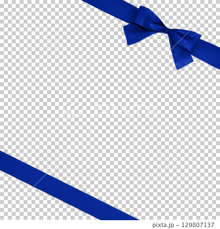 3D素材_リボン_青 129807137