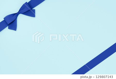 3D素材_リボン_青 129807143