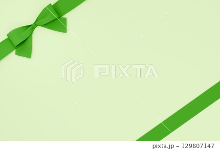 3D素材_リボン_緑 3D素材_リボン_緑 129807147