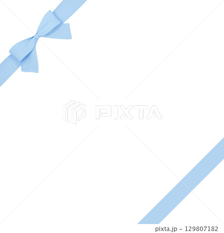 3D素材_リボン_水色 129807182