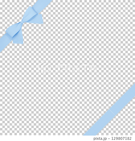 3D素材_リボン_水色 129807182