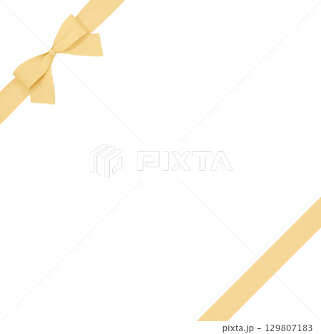 3D素材_リボン_黄色 129807183