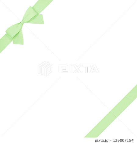 3D素材_リボン_黄緑 3D素材_リボン_黄緑 129807184