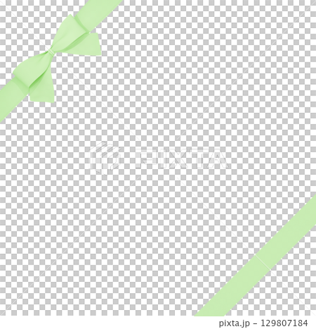 3D素材_リボン_黄緑 3D素材_リボン_黄緑 129807184