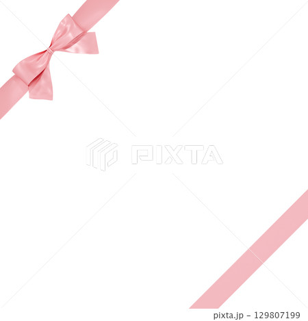 3D素材_リボン_ピンク 3D素材_リボン_ピンク 129807199
