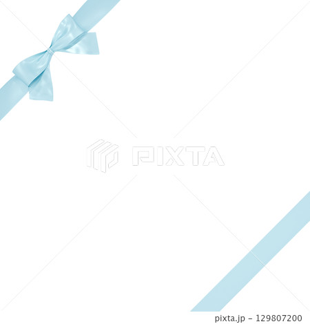 3D素材_リボン_水色 3D素材_リボン_水色 129807200