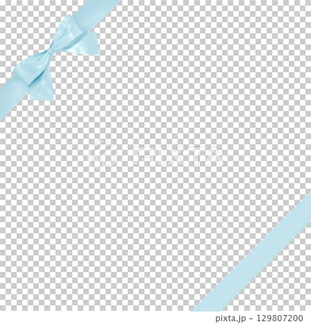 3D素材_リボン_水色 3D素材_リボン_水色 129807200
