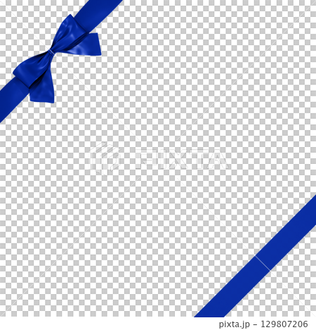 3D素材_リボン_青 3D素材_リボン_青 129807206