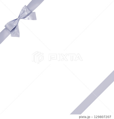 3D素材_リボン_銀色 3D素材_リボン_銀色 129807207