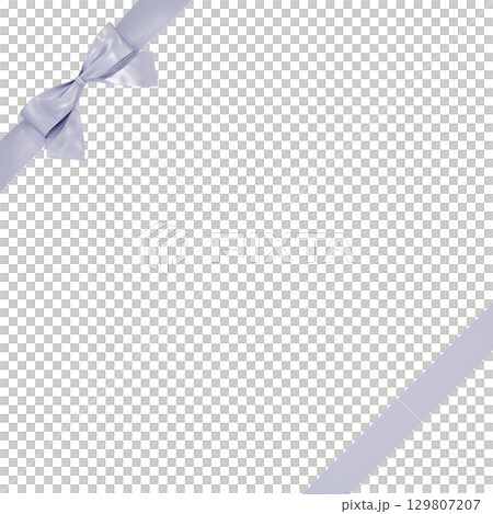 3D素材_リボン_銀色 3D素材_リボン_銀色 129807207