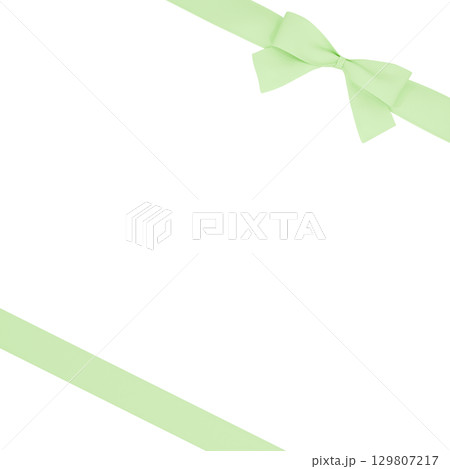 3D素材_リボン_黄緑 129807217