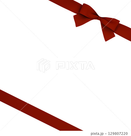 3D素材_リボン_赤 129807220