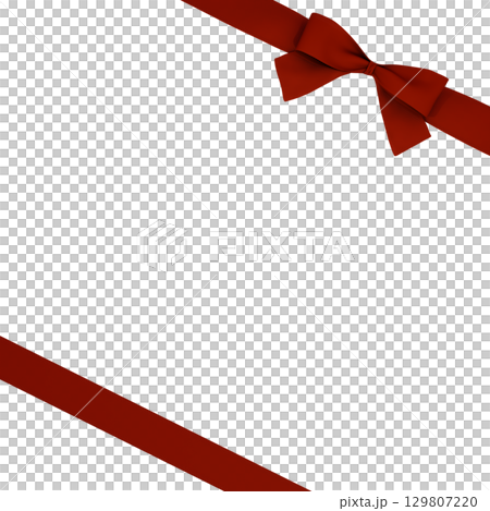 3D素材_リボン_赤 129807220