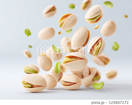 ピスタチオとナッツの動きある写真 ピスタチオとナッツの動きある写真 129807272